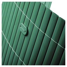 NOOR Mounting Kit PVC in Green, Weatherproof Mounting Brackets for Privacy Screens, Garden Fences and Wind Protection for Balconies, Pack of 26