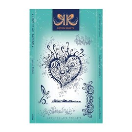 KatKin Krafts KK0064 Craft Stamp, Heart, Rabbit, Transparent, 6 x 8 Inches