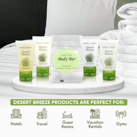 Desert Breeze Hotel Soaps & Toiletries Bulk Set | 1-Shoppe Amenities Kit | 1oz Shampoo & Conditioner, Body Wash, Lotion, Bar Soap | Travel Size | 150 Pieces