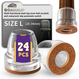Anti skid slide automatic switching Chair Leg Floor Protectors,Chair Leg Caps for Bed,Chair,Furniture Leg Protectors,Bar Stool Floor Protectors for Hardwood Floors(24Pcs 1.25"transparent)