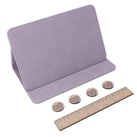 Chart Holder Knitting Tool, Knitting Pattern Holder Fold Up Style Knitting Chart Keeper Needle Arts Crochet Pattern Keeper Knitting Progress Keeper with 4 Round Magnets & Ruler