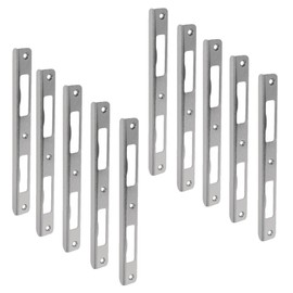 Gedotec Angle strike plate with narrow blind flap for room doors, renovation for wooden frames and for rebated doors, strike plate, stainless steel look, pack of 10 - door hinge for door locks