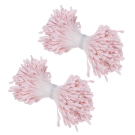 M METERXITY 680-Pack Artificial Flower Stamen Kit, 3mm Mini Double Heads Flower Stamens Pistil, Stamens for Flower Making/Craft DIY Wreaths/Wedding Floral Arrangements [Pink]