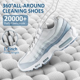 Shoe Washing Machine Bag 2Pcs Shoe Laundry Bag with Zipper Hook Trainer Washing Machine Bag Thickened Fluffy Fibers Keep 360° Wrap-around Cleaning Shoe Laundry Bags Reusable Shoe Cleaning Bag