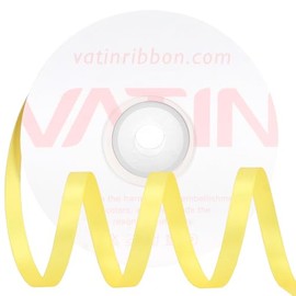 VATIN Double Face Lemon Yellow Satin Ribbon 1/4" Continuous 25 Yards,Yellow Polyester Fabric Ribbon use for Bows Bouquet, Gift Wrapping, Floral Arrangement Wedding Decoration