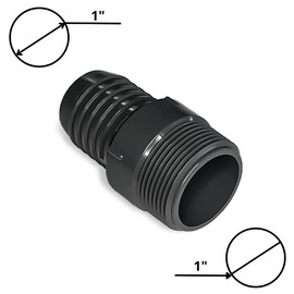 PVC Hose Connector - 1 Inch Insert x 1 Inch MNPT - Garden Hose Fittings - Barbed Connector Hose Adapter