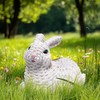 Hodao Set of 2 Woven Easter Bunny Figurines - 4.8"