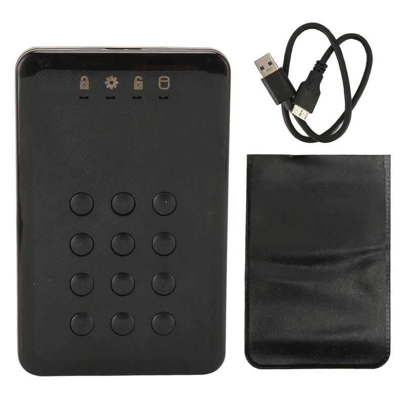 Encrypted SSD Drive Enclosure, 2.5 Inch Hard Drive Enclosure with