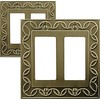OKAWYC Double Decorator Light Switch Cover Plate, 2-Pack Antique Brass