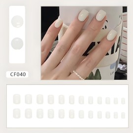 sandanfine Pressing style fake nails, reusable fake nails, fake nails, minimalist fake nails, fashionable fake nails, with Press on Nail Adhesive26