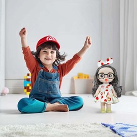 YUIXLIN Realistic Baby Doll for 2 Year Old Girls, Strawberry-Printed Doll with Pink Dress - Bath Time Friendly, Removable Machine Washable Clothes, Soft Hair | Girls (Ages 3+) (White)