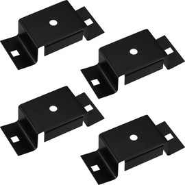 4 Pcs Stainless Steel Trailer Stake Pocket Brackets - Straight Trailer Stake Studs for Mounting, Fit 2 x 4 Lumber Uprights, 3/8 Inch(Black)