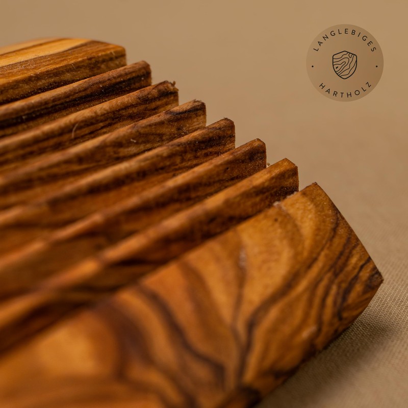 DAS OLIVENHOLZBRETT® Olive Wood Soap Dish / Fluted Olive Wood