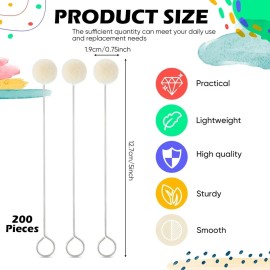 Permanent Marker 200 Pieces Wool Daubers Ball Brush Leather Dye Tool with Metal Handle Dauber ...