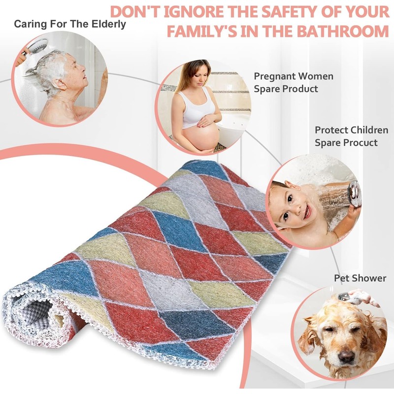 Shower Mat Non Slip Anti-Mildew: 60x60 cm Square Shower Mats
