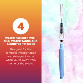 Sakura Koi Water Brush - Brush for Watercolor - 9 ml Tank - 4 Assorted Brush Tips