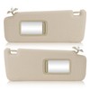 Left Driver Right Passenger Side Beige Sun Visor with Vanity
