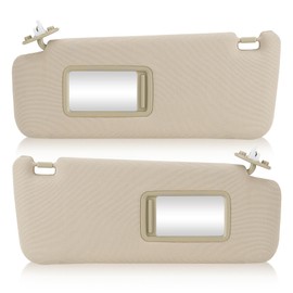 Left Driver Right Passenger Side Beige Sun Visor with Vanity Light Fit for Toyota 4Runner 2010-2023 Sunvisor Replacement 74310-35B00-E1 74310-35B01-E1