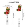 Christmas Badge Reel,Stocking Felt Embroidered Badge for ID Card Badge,Cane