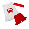 Girls Summer Outfit - Crab (2y, Red)