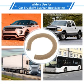 VekAuto 1 Pc Car Heater Duct Pipe 42mm ID 100cm Max l Warm Air Ducting Hose Car Truck RV Bus Van Boat Aluminum Foil Brown