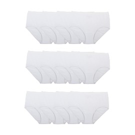 Fruit of the Loom womens Tag Free Cotton Panties (Regular & Plus Size) Briefs, Brief - 12 Pack White, 5 US