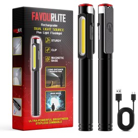Pen Light Flashlight, 800 Lumens LED Pen Flashlights Rechargeable 6 Modes COB Magnetic Flashlight with Clip Bright Pocket Flashlights Work Light Portable Waterproof Durable Penlight for Nurse