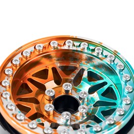TCRC 4PCS Splash Anodizing Aluminum 2.2 Inch Beadlock Wheels Hubs for Axial SCX10 Wraith RR10 YETI TRX4 VS4-10 Redcat Gen8 D90 1/10 RC Crawler Car Upgrades