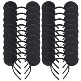 FIVOENDAR Mouse Costume Deluxe Fabric Ears Headband - Party Favors for Birthday Party or Celebrations, Set of 20 (Black)