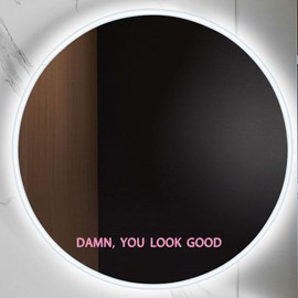 ZLKAPT You Look Good Mirror and Wall Affirmation Vinyl Decal -1x10Inches - Boho Wall Art Sticker for Self-Confidence and Fun Mirror Decor (Pink)
