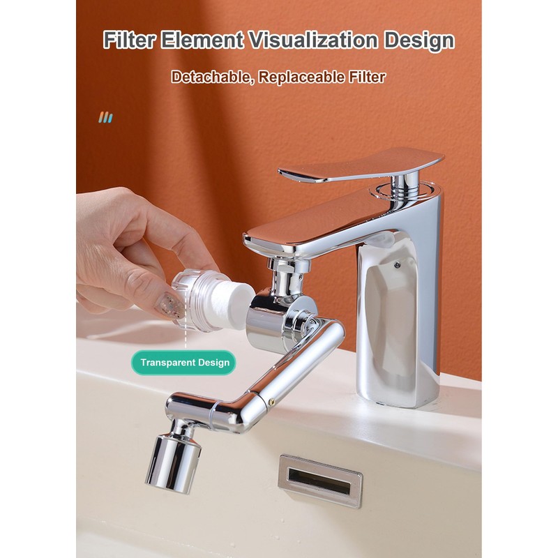1080 Degree Rotating Multifunctional Extension Tap, Tap Attachment with Dual