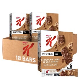 Kellogg's Special K Protein Meal Bars, Meal Replacement, Protein Snacks, Chocolatey Chip Cookie Dough (3 Boxes, 18 Bars)
