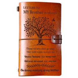BeauGift Memorial Gifts for Loss of Brother, Refillable Travel Photo Diary Journal Bereavement Gift, Letters to My Brother in Heaven Those We Love Don't Go Away Sympathy Gifts for Loss of Brother
