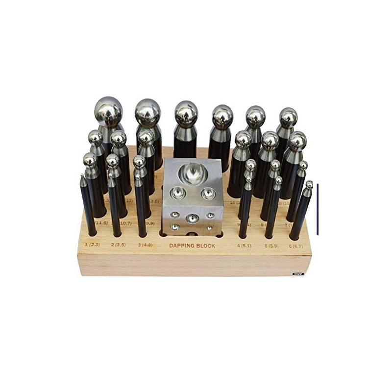 Dapping Set Punches & Block Steel Forming 24 pc for