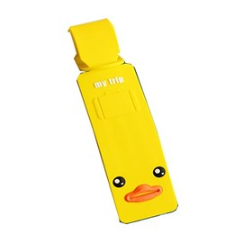 Happy Star® Cute Animals Luggage Tags Kids Holiday Suitcase Labels Boys Girls Travel Bag Identity for Children (Duck on Yellow tag)