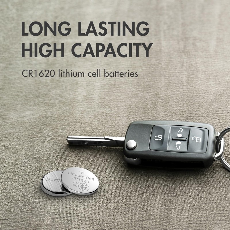 Tenergy CR1620 3V Lithium Button Cell Battery, for Car Keys,