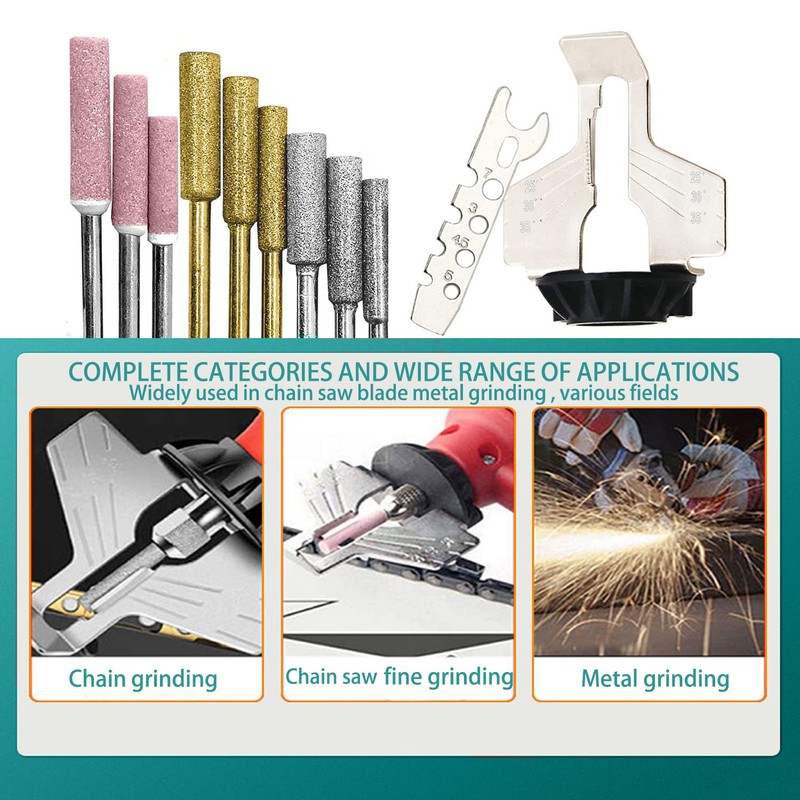 KEWAYO 20Pcs Chainsaw Sharpening Attachment Kit - Chain Saw Blade