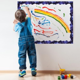 Bulletin Board Borders, Space Theme Classroom Decor, 2 Rolls Galaxy Starry Sky Scalloped Bulletin Board Borders for School Office Classroom Door Wall Decor Teacher Must Haves, 72ft