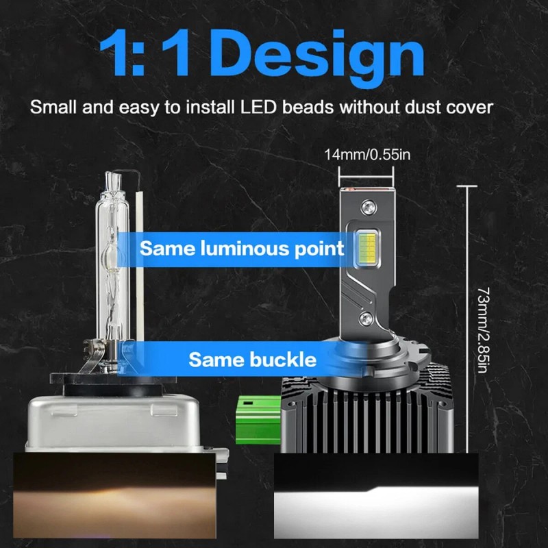 AUIMSOCO D3S D3R LED Headlight KIT Bulbs 300W 10000K Super