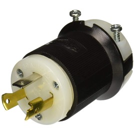 Hubbell hbl2611 enchufe de bloqueo, 30 Amp, 125 V, L5 – 30P, color negro y blanco