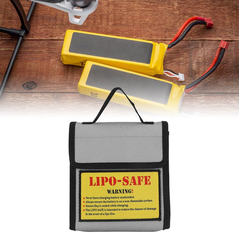 Lipo Battery Safety Bag Grey Fireproof Explosion Proof Battery Guard