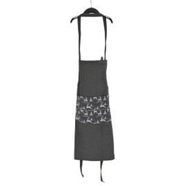 Home Tex Life Cotton Melange Apron with an Adjustable strap & Visible Center Pocket Melange Grey One Size, Melange Grey11, One Size
