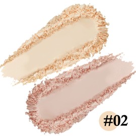 Boobeen 2 Layers Setting Pressed Powder Makeup Oil Control Setting Powder Foundation Pressed Face Powder Compact Long-Lasting Matte Finishing Powder, Light Shade Powder Flawless Lightweight