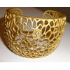 HamptonGems Designer Inspired-Cuff, 18KT Gold Plate, Open Abstract Design with