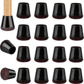 Pack of 16 chair leg caps, chair leg protectors, protective caps for chair legs with felt pads, round chair leg caps, eliminate noise and scratches for chairs, diameter 15-21 mm
