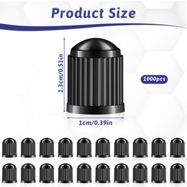 1000 Pack Valve Stem Caps Tire Valve Caps with O Rubber Ring Plastic Valve Tire Covers Black Dust Caps for Cars, SUVs, Bike, Bicycle, Trucks, Motorcycles