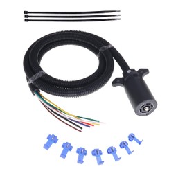 New Sun Cable de extensión para Remolque de 7 vías, Estilo RV, Cable de extensión de Cable de Remolque de 8,2 pies