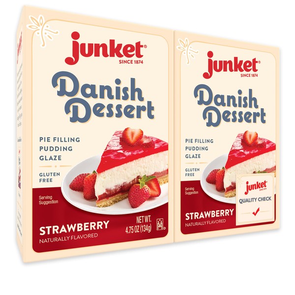 Junket Mix - Fresa danesa - 134.7 g (Paquete de 2)
