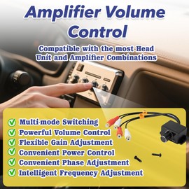 Universal Car RCA Amplifier Level Controller | Audio Bass Control Knob with Sub Amp Volume Cable | for Car, Motorcycle, Home Theater & Speaker Systems - Plug-and-Play Bass Boost Adjuster
