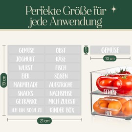 SimpleU Fridge Organiser Stickers, 32 Labels for Food Storage, Kitchen Organisation, Labelling for Fridge Boxes, Black